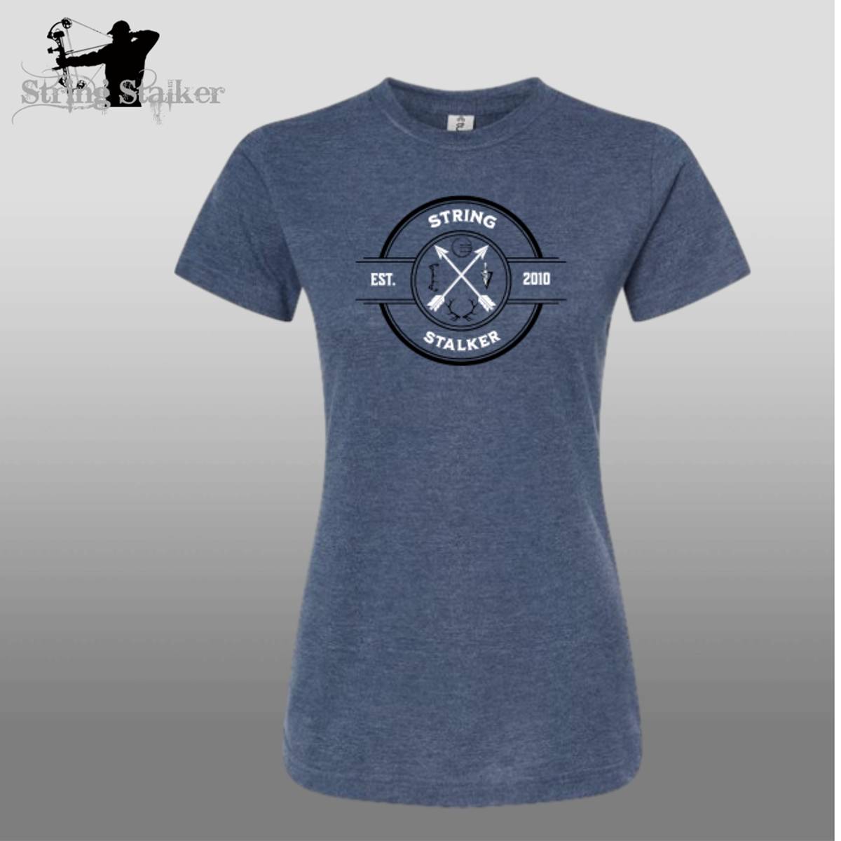 Ladies Bow Hunter Crest 2.0 T-Shirt - Heather Denim