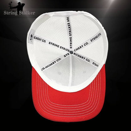 Bow Hunter Snapback Hat - Tri-Color Black/White/Red